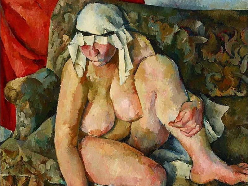 1892-Aleksandr Aleksandrovič Osmёrkin - Donna Nuda con Kefiah